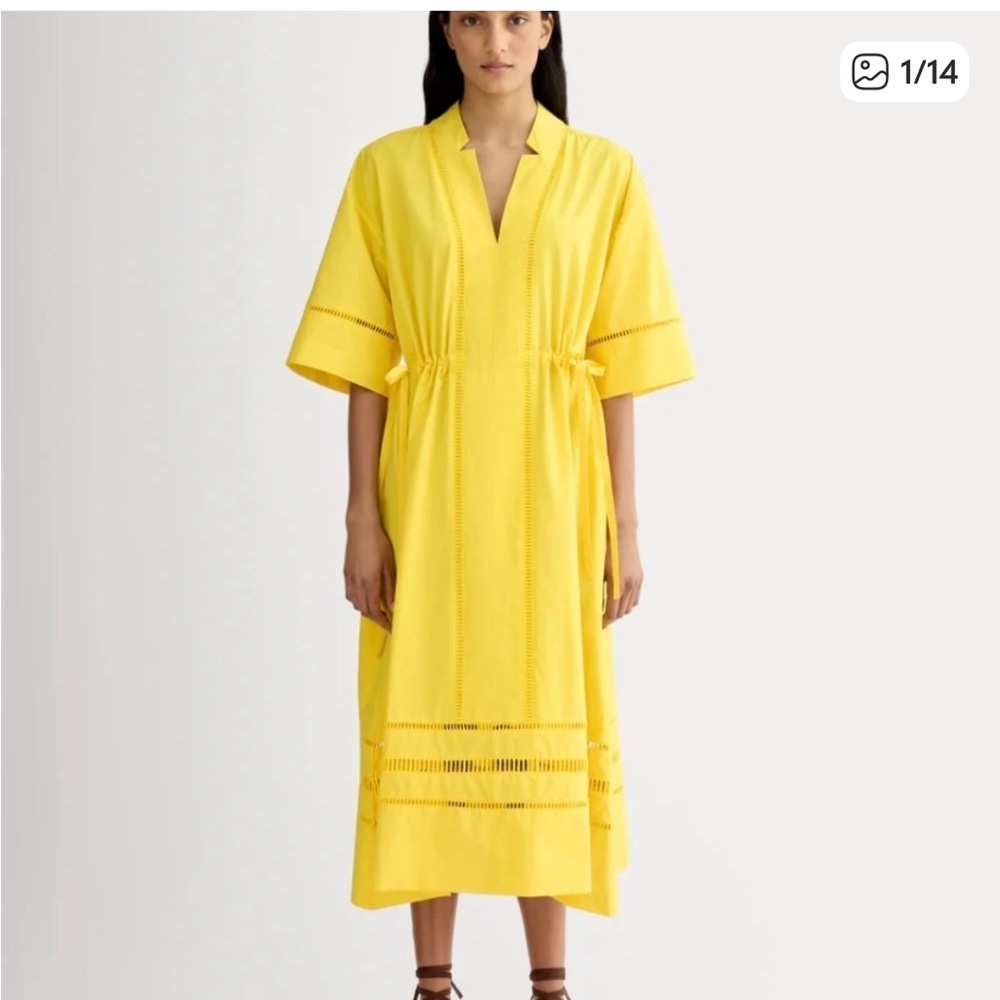 EVERLANE The Caftan Lace Trim Caftan Dress